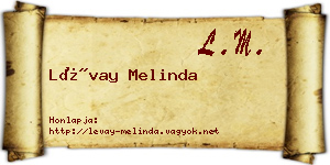 Lévay Melinda névjegykártya